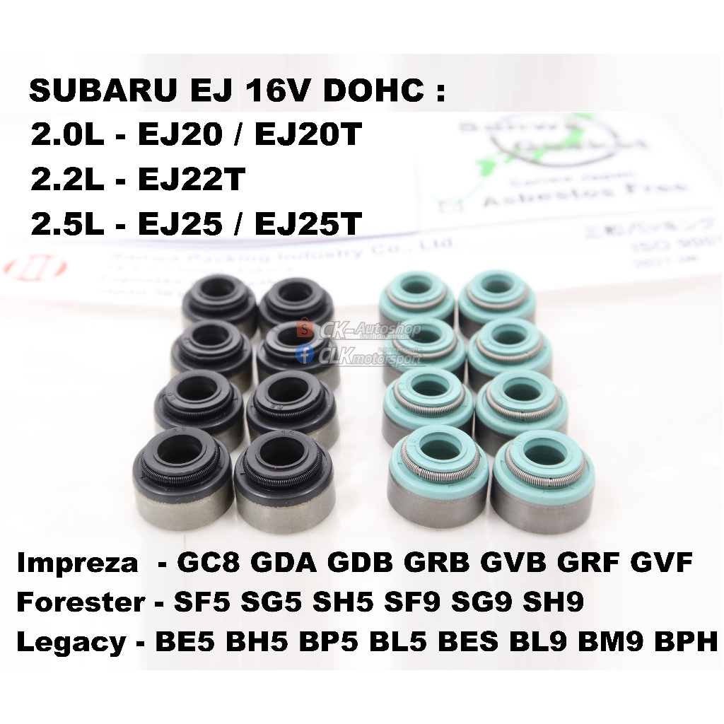 Sanwa Japan Viton ซีลวาล์ว - Subaru 2.0L EJ20 EJ20T 2.2L EJ22 2.5L EJ25 EJ25T Impreza STi Forester X