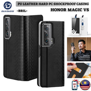 Dux DUCIS BRIL เคส PC หนัง PU สําหรับ Honor Magic VS ขาตั้งแม่เหล็ก กันกระแทก เคสโทรศัพท์ แบบเต็ม