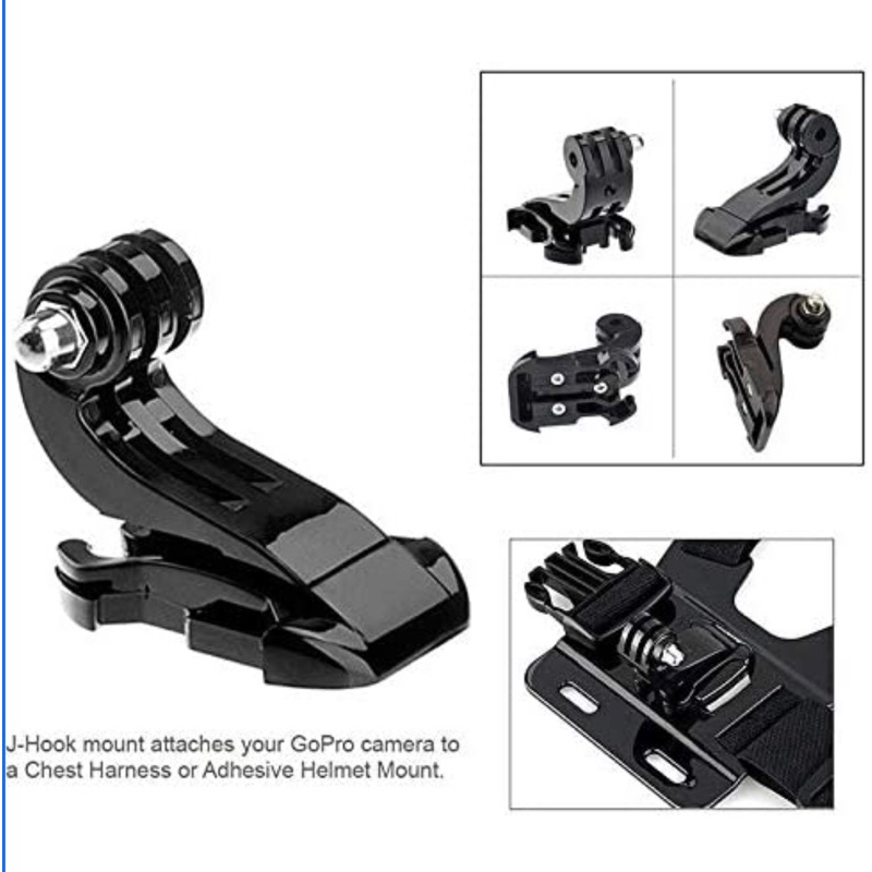 J-Hook Vertical Surface J-Hook Buckle Mount สําหรับ GoPro EKEN SJCAM YICAM