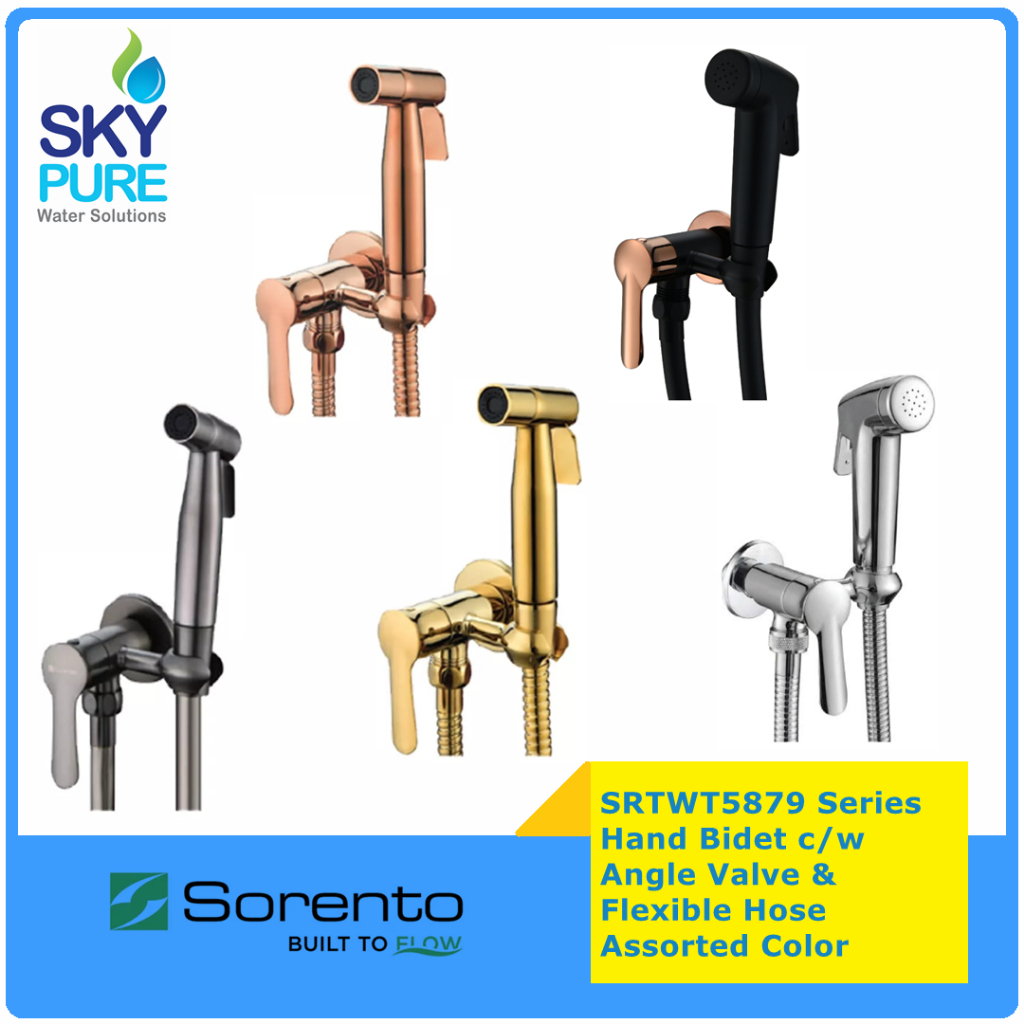SORENTO Hand Bidet c/w มุมวาล์ว Rose Gold + Matt Black SRTWT5879-RG Bidet Sprayer SRTWT5880-CR Gold 