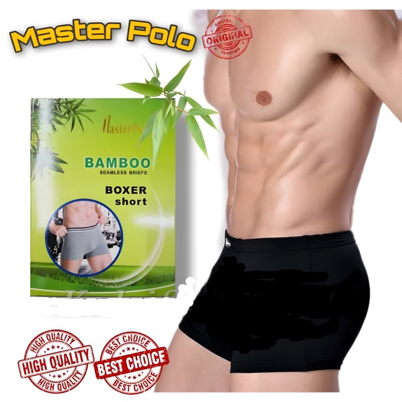 Master Polo Boxer Lingerie 2 ชิ้น Seluar Dalam Lelaki Getah Bagus Berkualiti Spender Boxers Comfort