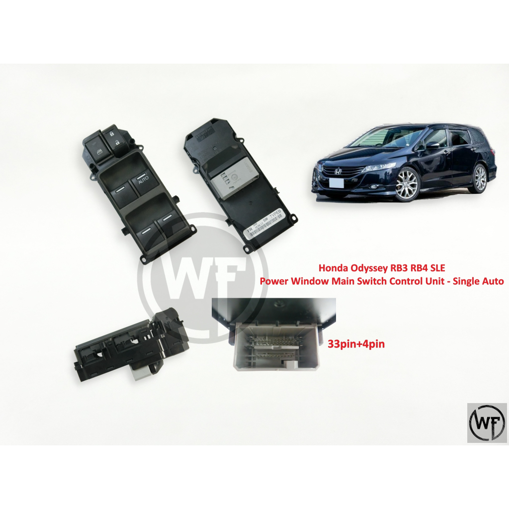 Honda Odyssey RB3 RB4 SLE Power Window หลักสวิทช์ควบคุม 08-13y ใช้แล้ว (Single Auto) 33pin+4pin