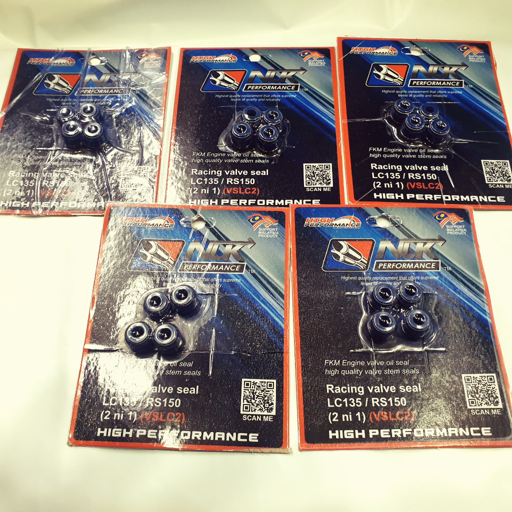 > STOK<NLK PERFORMANCE RACING ซีลวาล์ว V2 FKM MATERIAL 1SET 4BIJI DOUBLE SPRING YAMAHA Y15ZR V1 V2 L