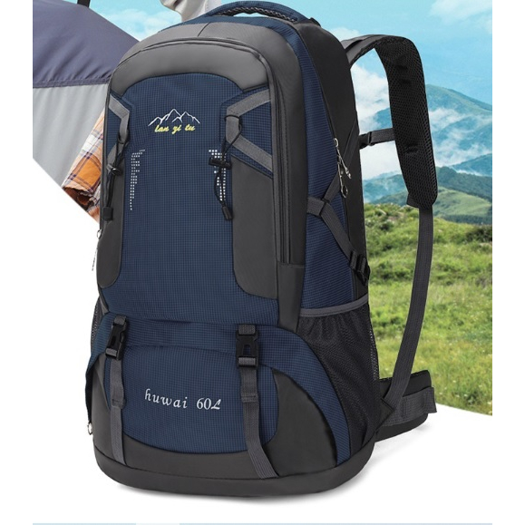60L กระเป๋าเป้สะพายหลังเดินป่ากระเป๋าเป้สะพายหลังกลางแจ้งกระเป๋าเป้สะพายหลังกีฬา Rucksack Duffel Khe
