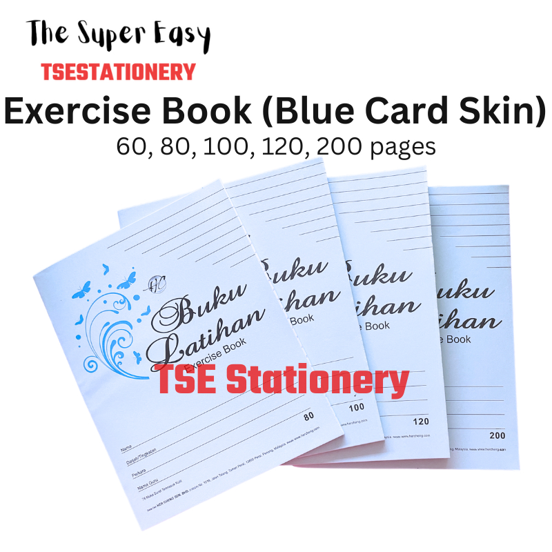 60 Pages/ 80 Pages/ 100 Pages/ 120 Pages /200 Pages F5 Blue Card Skin Buku Tulis Latihan/Exercise No