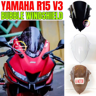 R15 V3 BUBBLE WINDSHIELD 33 ซม. YAMAHA คาวลลิ่งวินด์สกรีนไฟหน้าแลมป์แลม Pu DEPAN CAP CERMIN HITAM FAIRING SCREW NUT