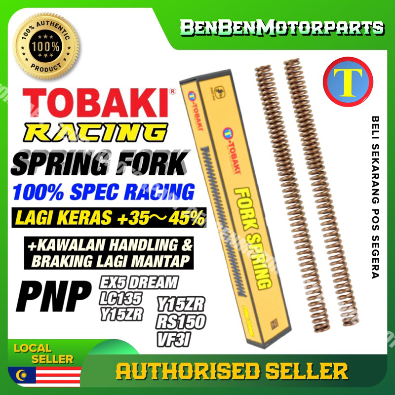TOBAKI RACING FRONT FORK SPRING EX5/ EX5 DREAM/ LC135 / Y125Z/ Y15ZR V1 V2/ RS150R/ RSX150/ VF3I Y15
