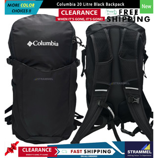 Columbia Daypack 20 ลิตร กระเป๋าเป้สะพายหลัง น้ําหนักเบา สีดํา สําหรับขี่จักรยาน เดินป่า ท่องเที่ยว