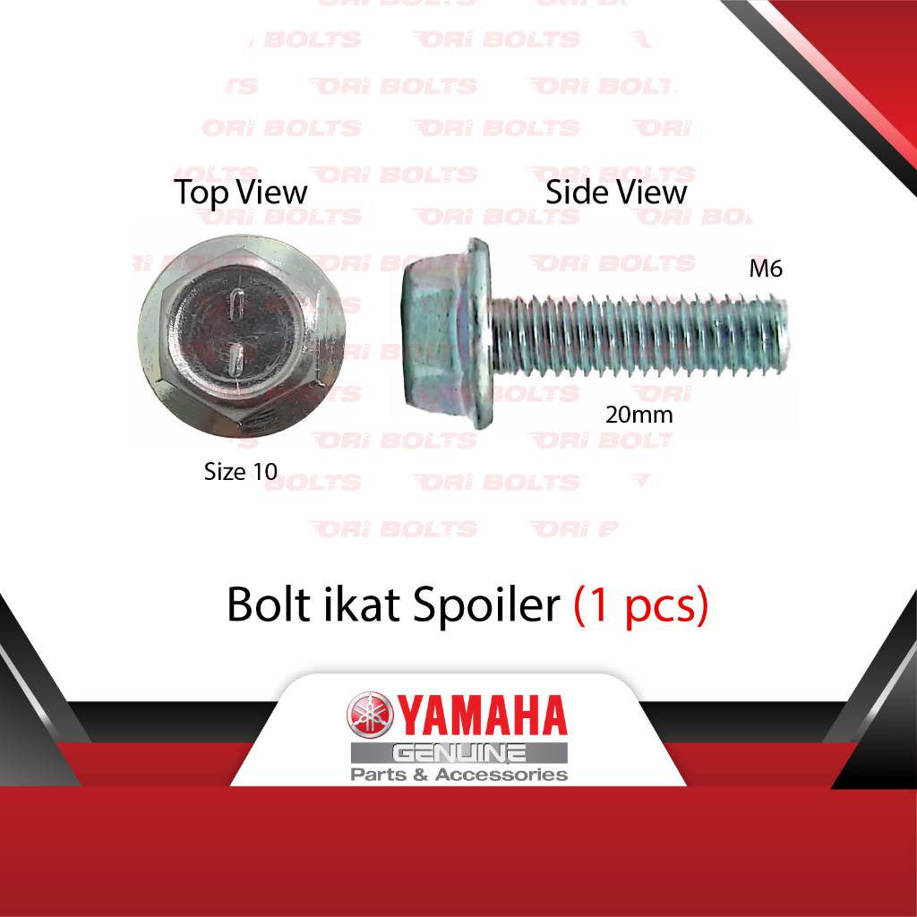95822-06020 95D32-06020 Yamaha Y16 Y15 135LC Lagenda FI Avantiz Bolt Ikat สปอยเลอร์ขนาด 10