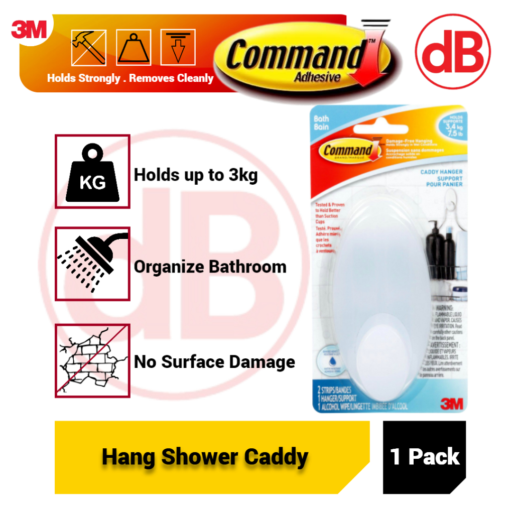 3M Command Shower Caddy Hanger with Water Resistance Strips BATH19-ES