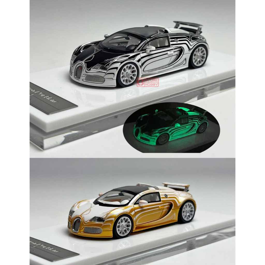 LJM 1/64 BUGATTI VEYRON 16.4 GRAND SPOR LOr Blanc