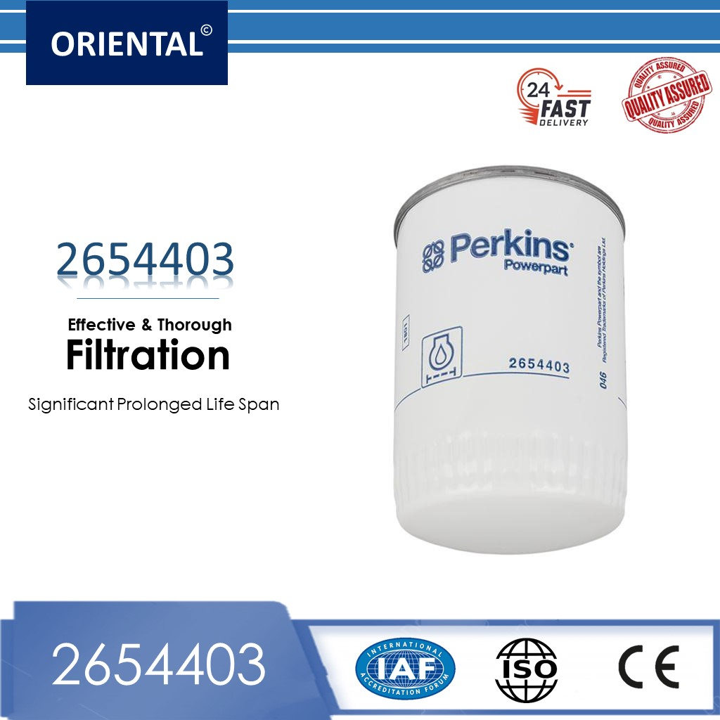 เพอร์กินส์ 2654403 กรองน้ํามัน LF701 OF1623 F5000 เหมาะกับรถแทรกเตอร์ MF185 MF290 F5000 580G Loader 