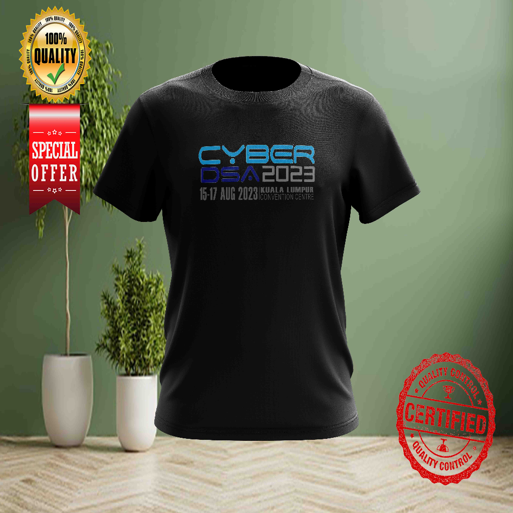 CYBER DSA 2023 DESIGN 1 TSHIRT KLCC 15-18 AUG 2023 ผ้าคอกลมสําหรับเด็กและผู้ใหญ่