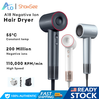 ShowSee A18 Hair Dryer 1600W Negative Ion Hair Dryer High Speed Drying Hair Dryer Pengering Rambut