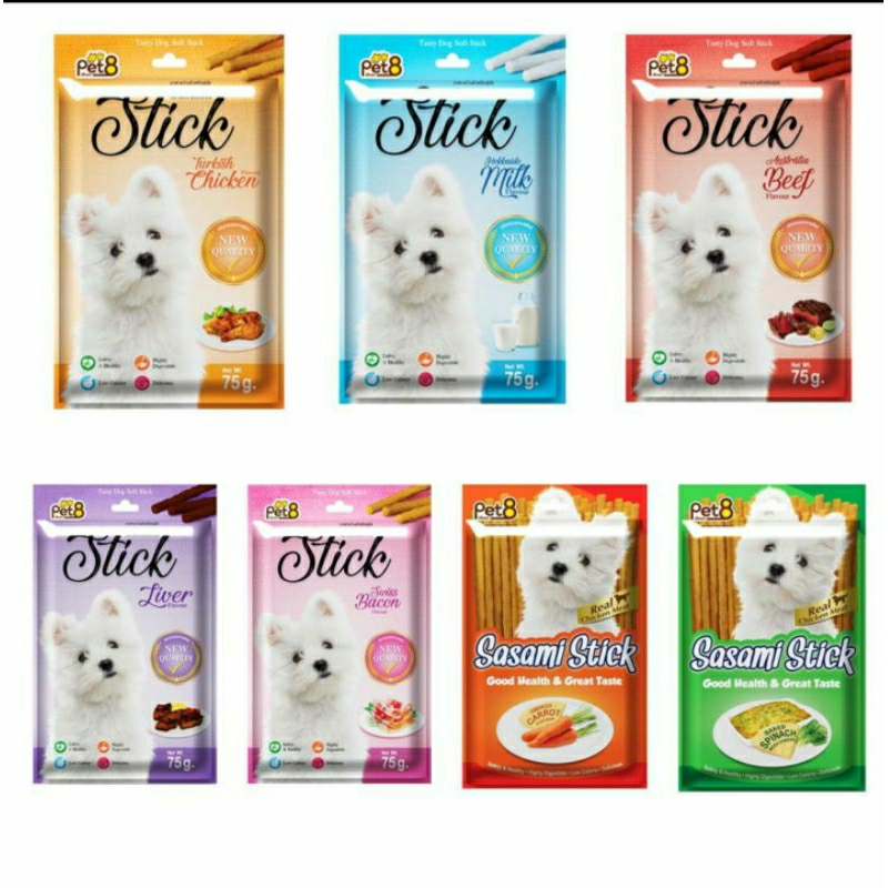PET8 ขนมสุนัขซามิสติ๊ก (75g)