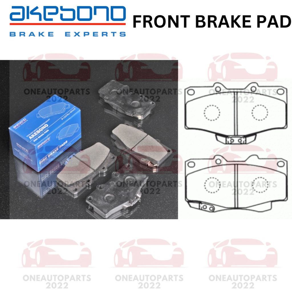 AKEBONO ผ้าเบรคหน้า TOYOTA HILUX SR TURBO PRADO KDN190 KDN165 LN166 LJ78 LJ77 RZJ95 KZJ77