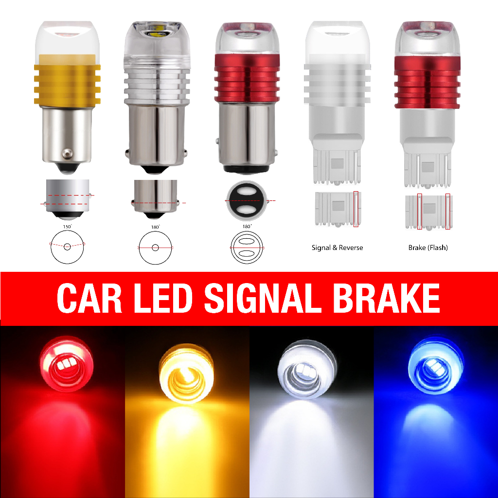 รถ LED สัญญาณหลอดไฟไฟเบรคสํารองด้านหลัง 1156 1157 T20 P21W W21W/5W P21/5W สีส้มสีแดงสีขาว 3LED