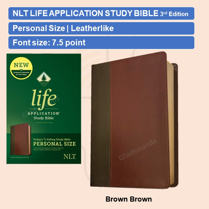 NLT Persoanl Size Life Application Study Bible Leatherlike Brown