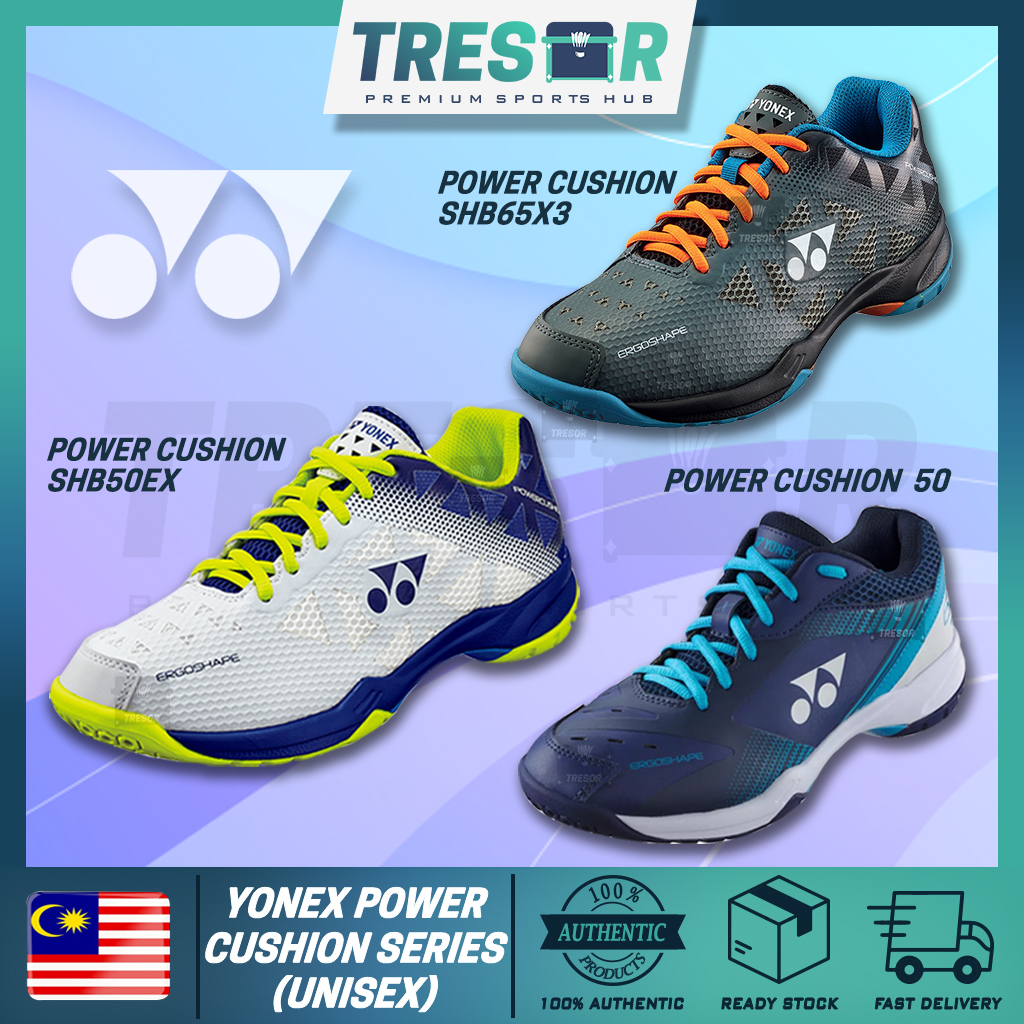 Yonex Power Cushion 50/Power Cushion 65X3 รองเท้าแบดมินตัน ทุกเพศ (% รองเท้าแบดมินตัน กันกระแทก แบบน