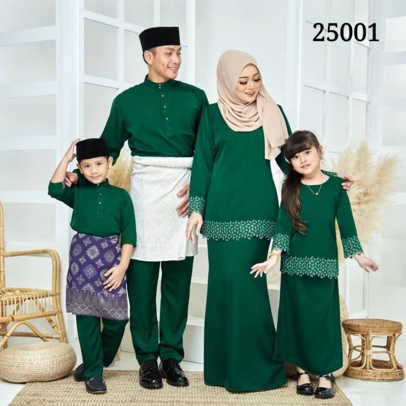 Baju ชุดครอบครัว Seddon Raya Baju Melayu Baju Kurung โมเด ็ ม Baju Kurung Budak