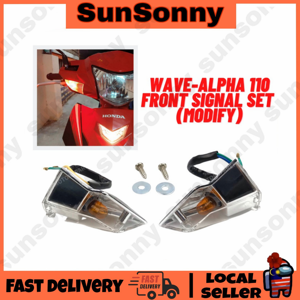 HONDA CX110 WAVE110-CX ALPHA-110 ALPHA WAVE110CX ALPHA110 MODIFY SIGNAL ชุดป้ายด้านหน้า