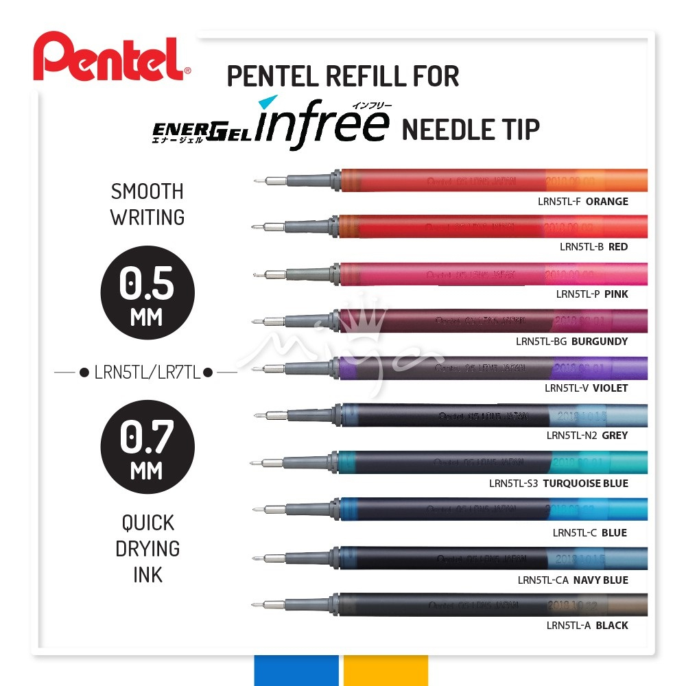 [Refill] Pentel LRN5TL ไส้ปากกาเจล 0.5 0.7 มม. สําหรับ ENERGEL