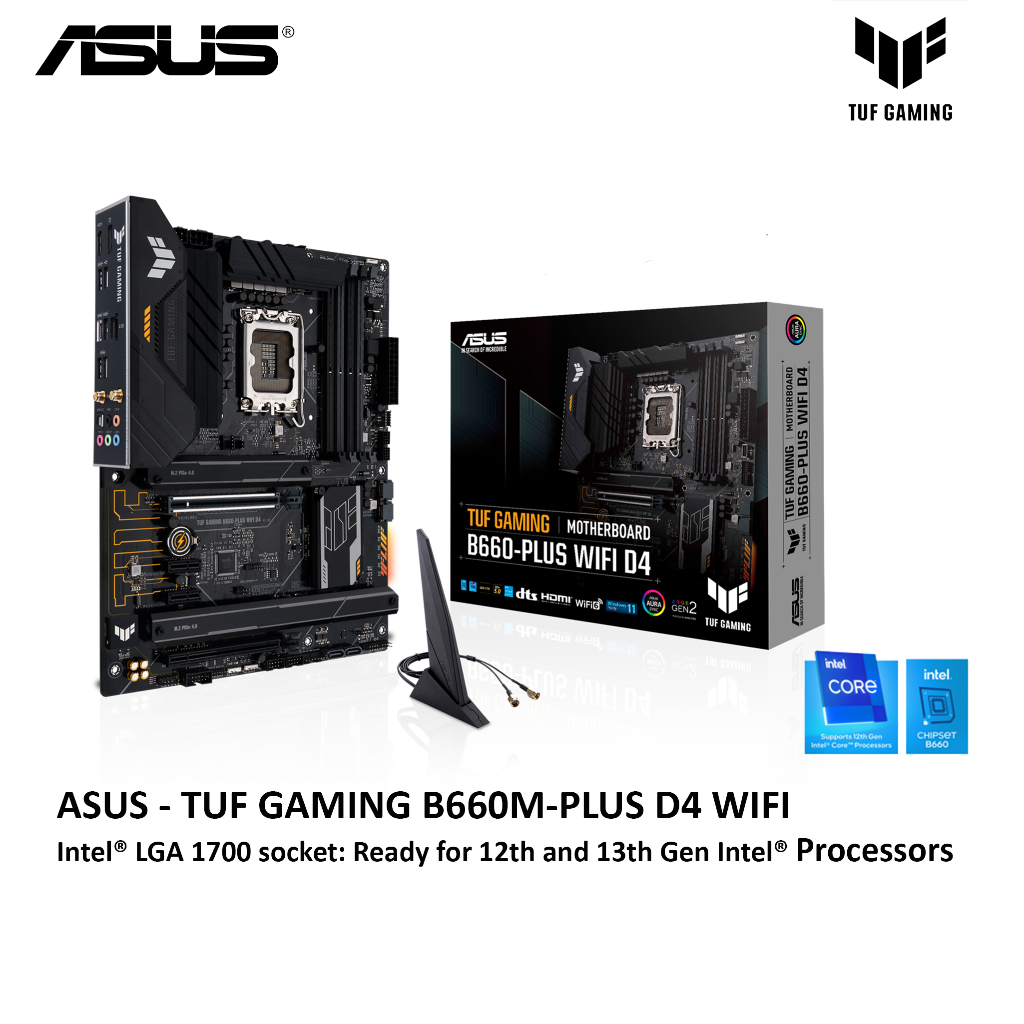 ASUS TUF GAMING B660M-PLUS WIFI D4 LGA 1700 MATX เมนบอร์ด