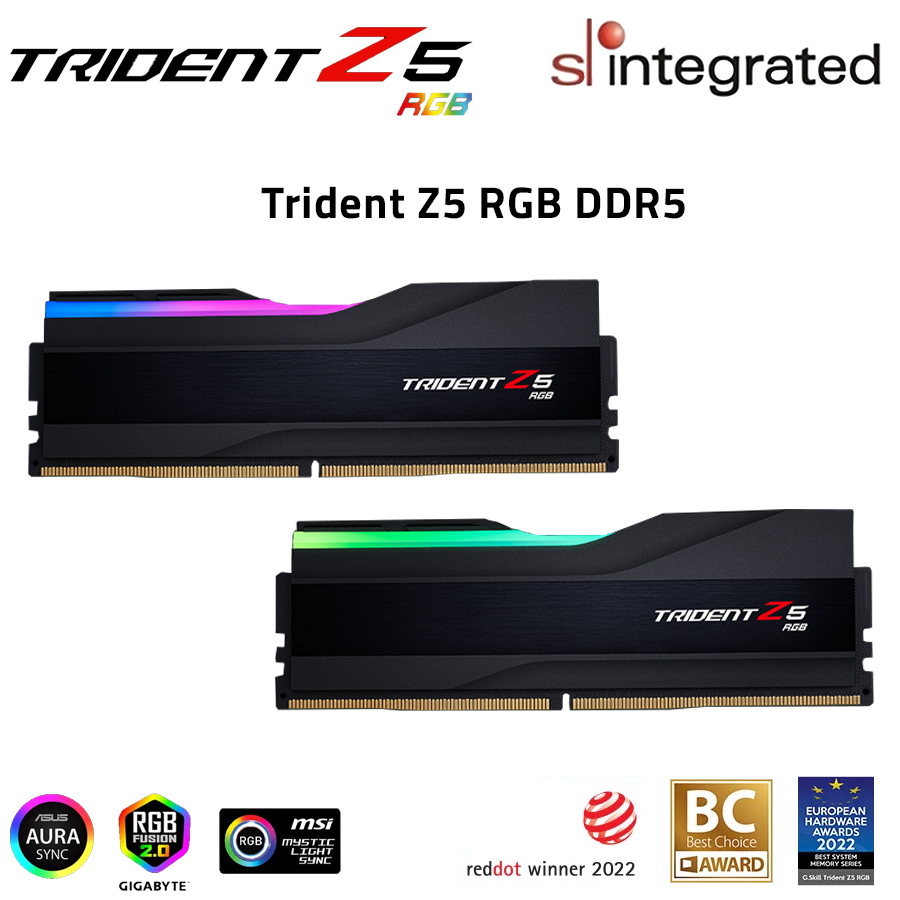 G.skill Trident Z5 RGB 32GB (2x16GB) DDR5 6000MHz [INTEL XMP] แรมประสิทธิภาพสูง - ดํา / เงิน