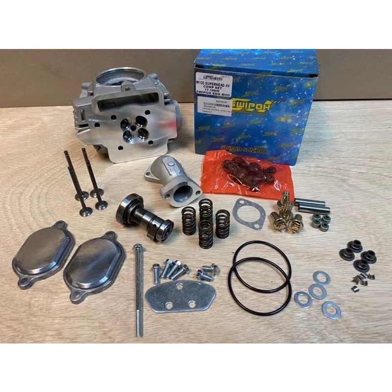 EX5 DREAM WAVE 100 CLASS SWIPOH SUPERHEAD 17/19 4 วาล์ว 17 มม. 19 มม. ชุด W100 4V HEAD (ROCKER ARM/ 