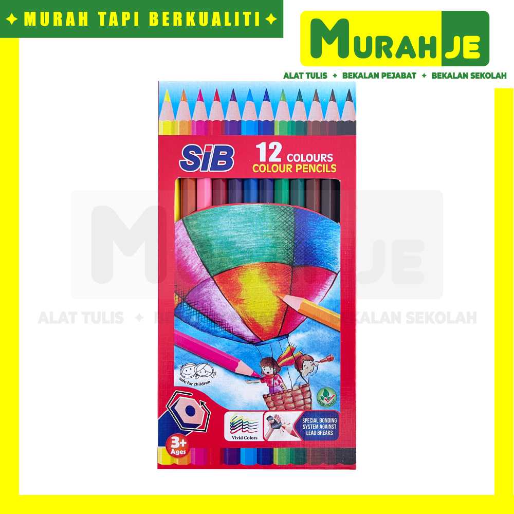 SIB Faster Color Pencils ดินสอสี 12 ปากกายาว สี CP-SIB-18-12L