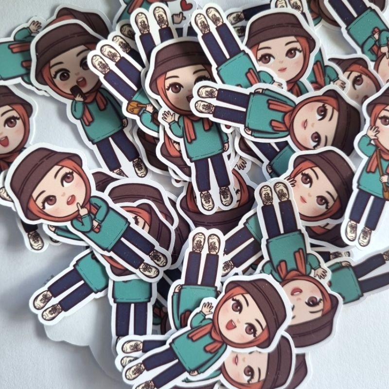 1SET [6 ชิ้น] Hijab girl (Airis) สติ๊กเกอร์มุสลิมสําหรับวารสารสมุดภาพวางแผน