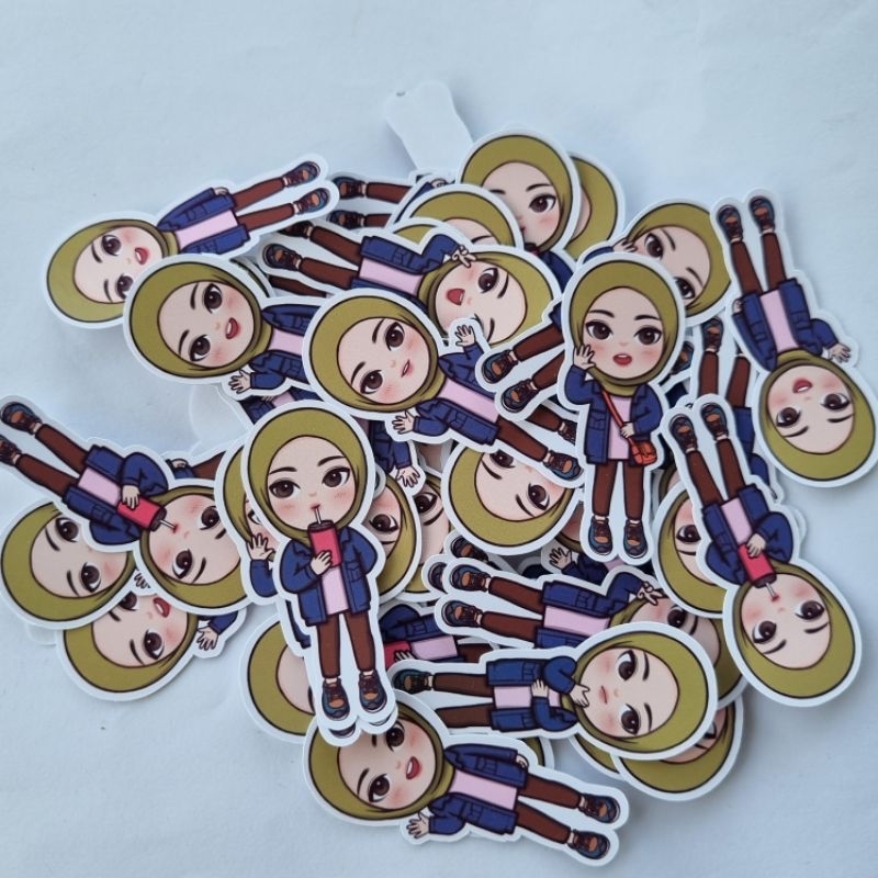 1SET [6 ชิ้น] Hijab girl (Nara) สติ๊กเกอร์มุสลิมสําหรับวารสารสมุดภาพวางแผน
