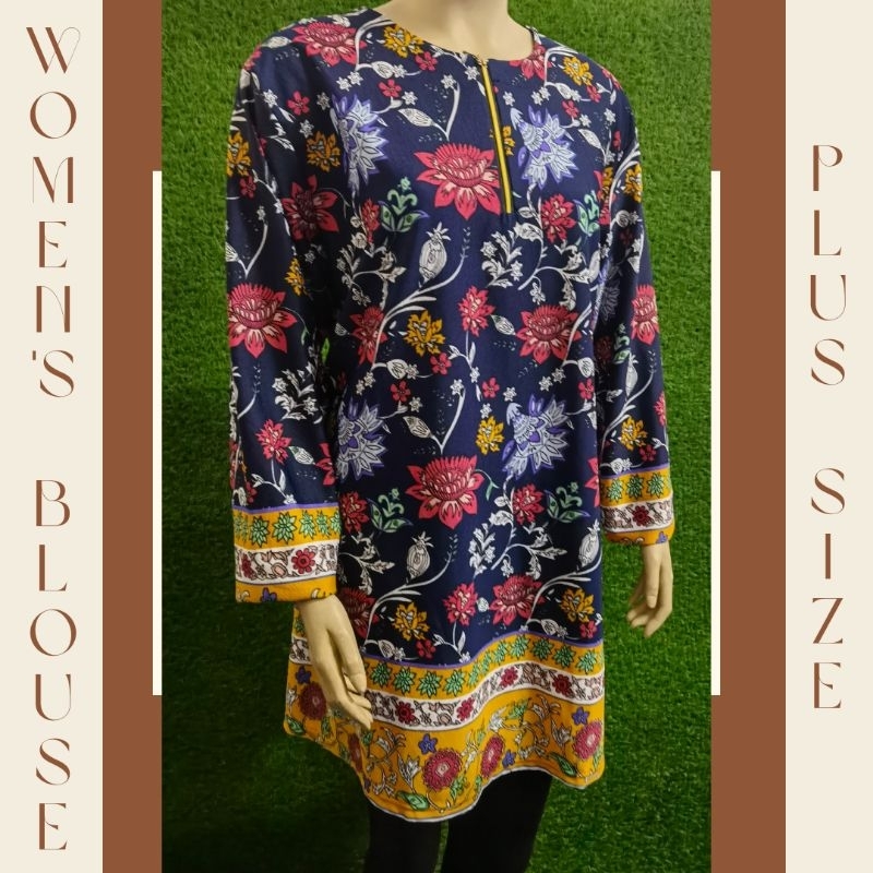 Mwin shop - เสื้อเบลาส์สตรีลายดอกไม้ (Kain Tebal) 53651