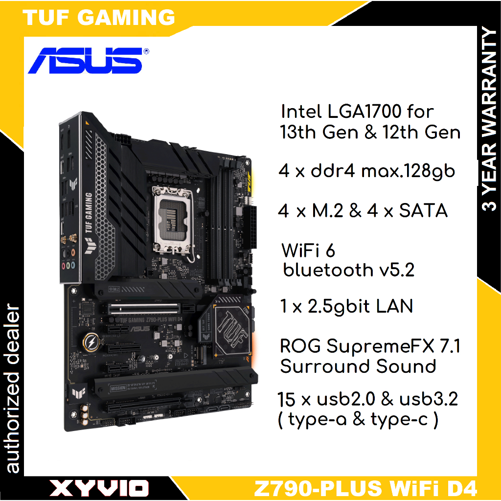 เมนบอร์ด ASUS TUF GAMING Z790-PLUS WIFI D4