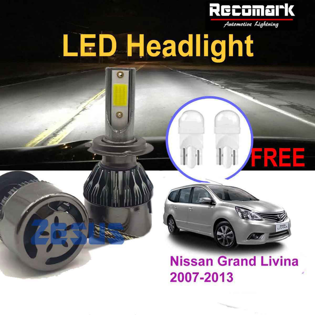 2 ชิ้น x LED Zeus Lampu Zen 4 สีขาวไฟหน้าหลอดไฟ 6000K H4 12v - Nissan Grand Livina(L10) 2007 -2013