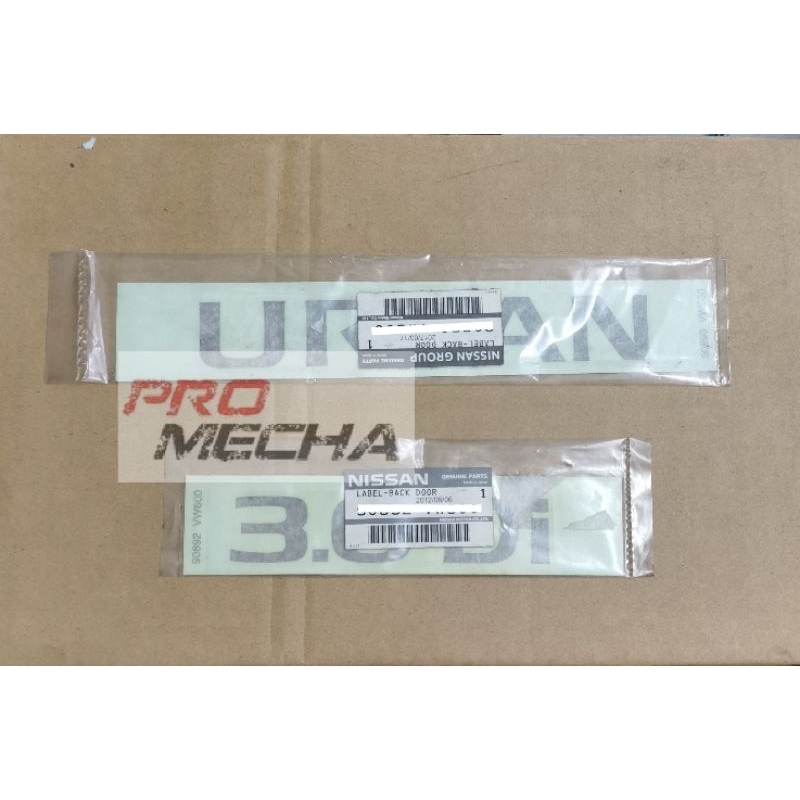 NISSAN URVAN E25 REAR BONNET BOOT STICKER " URVAN, 3.0 Di " สติ๊กเกอร์ EMBLEM