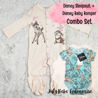 ใหม่ COMBO set ชุดนอนเด็ก disney และชุดรอมเปอร์เด็กดิสนีย์ กระต่าย กวาง และกระต่าย