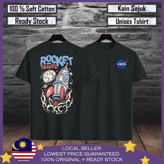 เสื้อยืด ผ้าฝ้าย 100% พิมพ์ลายจรวด Nasa Baju Lelaki พรีเมี่ยม สําหรับผู้ชาย