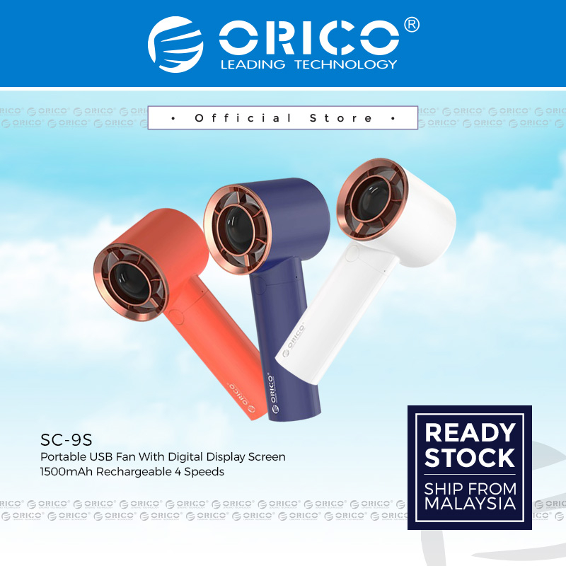ORICO SC-9S พัดลมมือถือแบบพกพาพร้อมสร้างในแบตเตอรี่ 1500 Mah 3 ความเร็ว