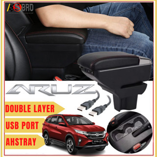 Perodua Aruz ที่วางแขนสองชั้น ปรับได้ พร้อมพอร์ตชาร์จ USB 7 พอร์ต สําหรับรถยนต์