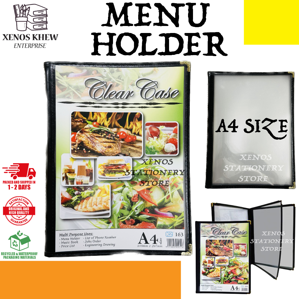 A4 CLEAR CASE MENU HOLDER PVC / A4 MENU HOLDER CLEAR CASE [ 6 PAGES ]