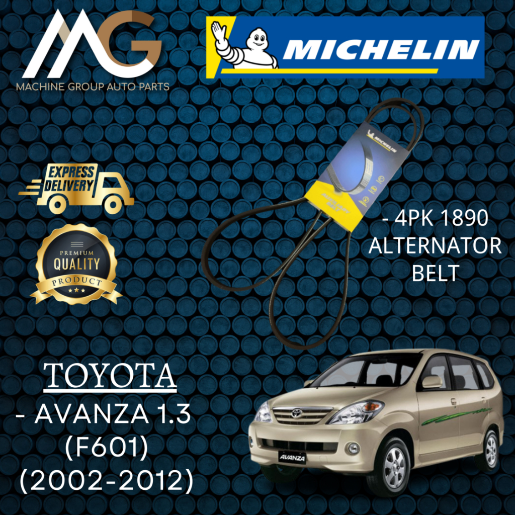 เข็มขัดมิชลิน Toyota Avanza 1.3 (F601) (2002-2012) 4PK 1890 (Alternator Belt) Made in France