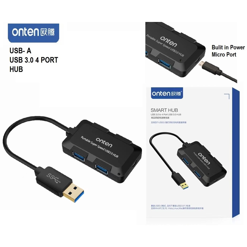 Onten USB 3.0 ถึง 4-PORT HUB (OTN-8102B)