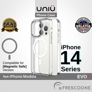 Uniu EVO+ เคสโทรศัพท์มือถือแบบใส กันกระแทก มีแม่เหล็ก สําหรับ iPhone 14 14 Pro Max 14 Plus