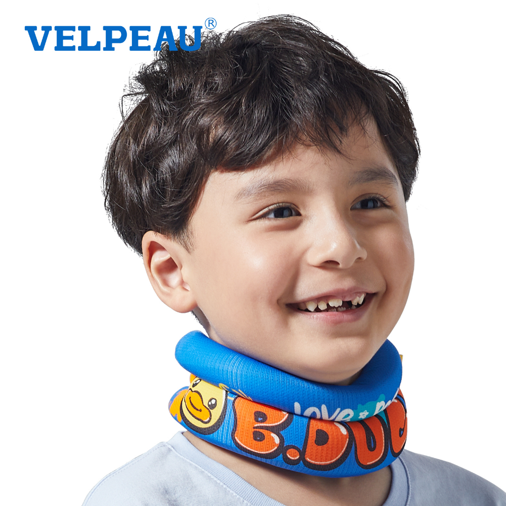VELPEAU Kids Soft Neck Collar Brace for Posture- Cute B.Duck Foam Cervical Support for Children, Youth Neck Corrector for Children Whiplash and Nudge Pain Relief (X-Small)