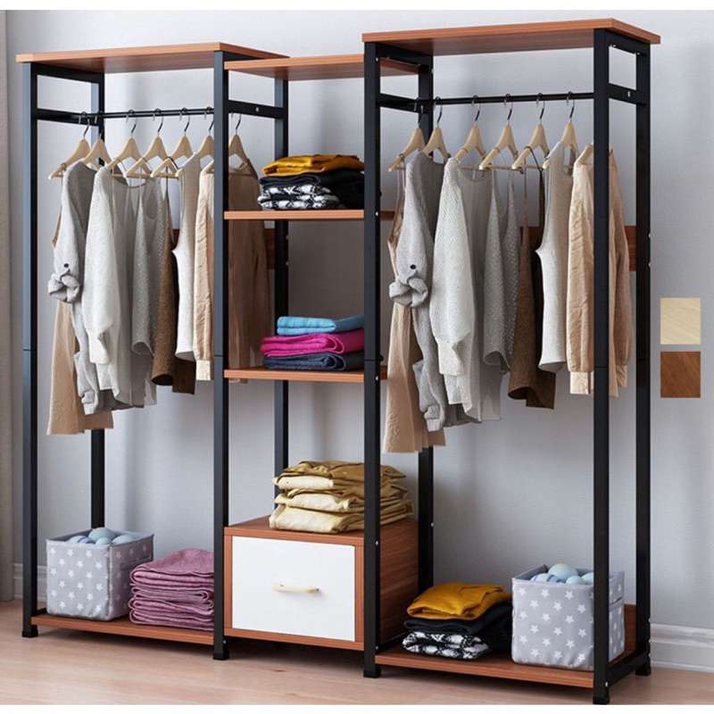 Rak baju pakaian/ตู้เสื้อผ้าไม้/นิตยสาร/ผ้าตู้เสื้อผ้า rack/ตู้เสื้อผ้า Ikea