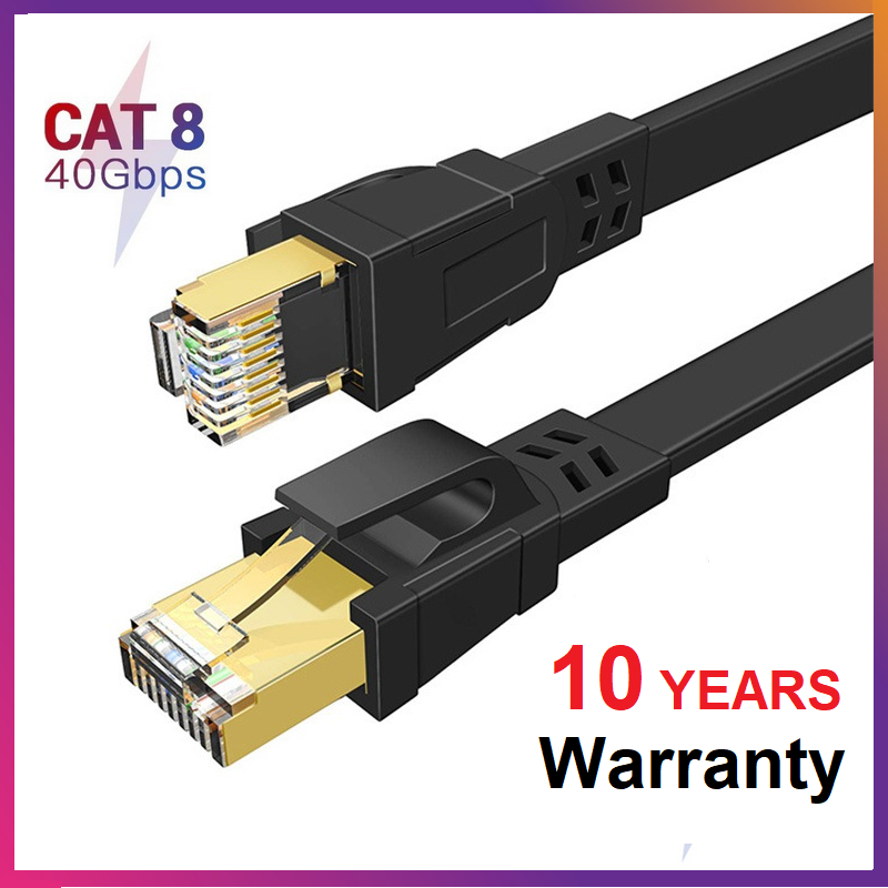 สาย Lan Cat 8 สาย Ethernet Cat 8 40Gbps Super Speed SFTP Cat8 Lan สายเคเบิลเครือข่ายขั้วต่อชุบทอง