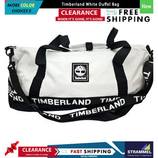 Timberland กระเป๋า Duffel สีขาว 35 ลิตร Weekender ท่องเที่ยว ฝึกดัฟเฟิล