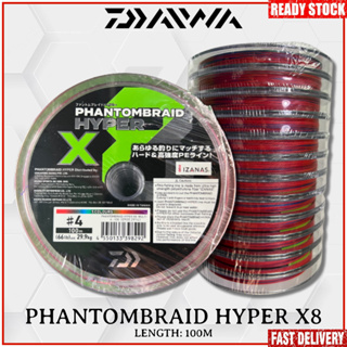 Daiwa Phantombraid Hyper X8 สายเบ็ดตกปลา แบบถัก หลากสี (100 ม.)