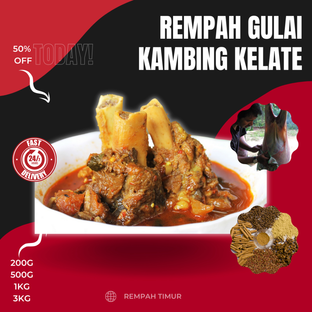 KELANTAN GOAT GULAI SPICES (3KG) GULAI SPICES/GOAT GULAI SPICES